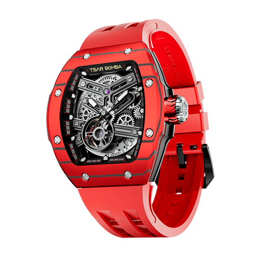 Atomic-TB8218 Standard Edition（Women） - Carbon Fiber-Red Tsarbomba Watch