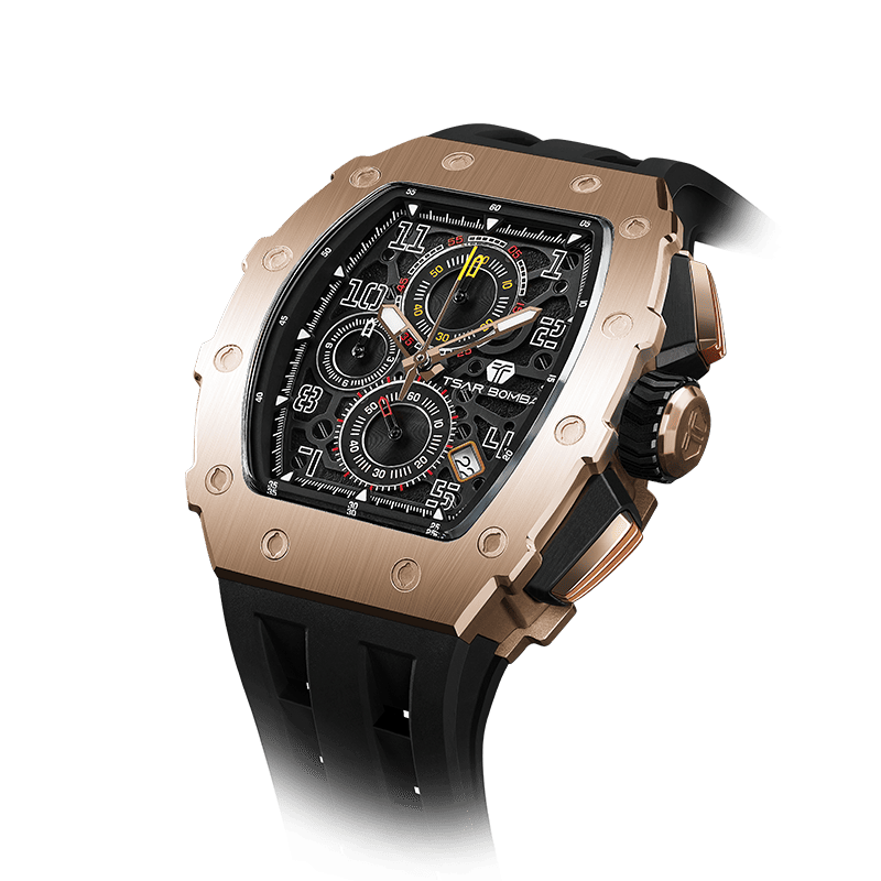 Elemental-TB8204Q（Ship from US） - Golden Black Tsarbomba Watch
