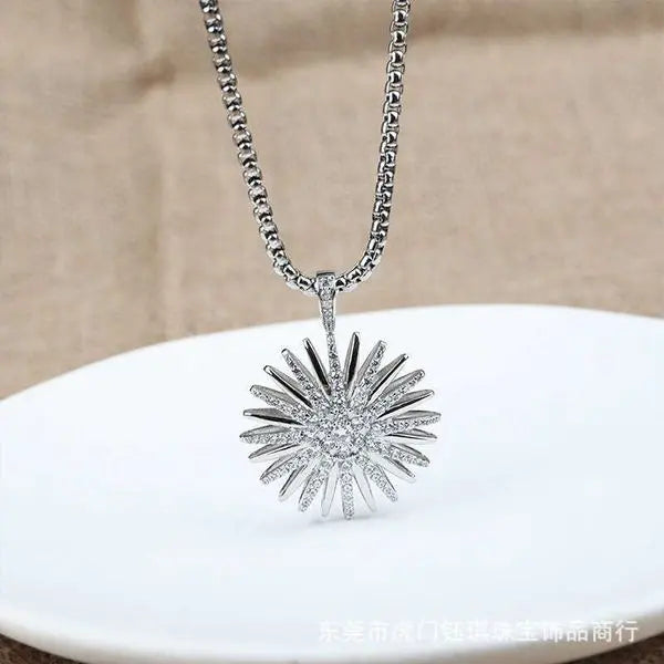 Designer Classic Jewelry DY Necklace Fashion Charm jewelry women Dy necklace Popular Sunflower Full Imitation Diamond Star Pendant Christmas gift jewelry Great Shopping 4You