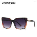 Sunglasses WERGASUN Large Fashion Square Women Designer Luxury Womens Cat Eye Sun Glasses Vintage UV400 Outdoor Great Shopping 4You