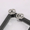 Fashion Gold Sier Letter Ear Stud Dangle Hoop Geometric Famous Women Long Eardrop Crystal Rhie Pearl Chain Earring Wedding Jewerlry 12style Great Shopping 4You
