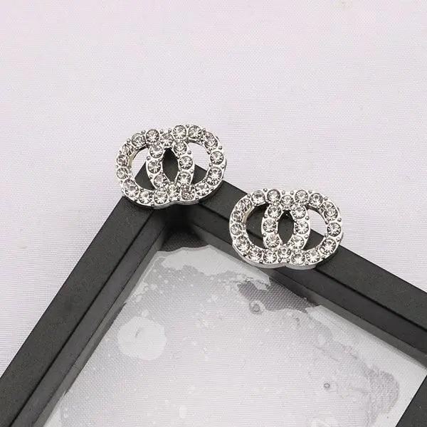 Fashion Gold Sier Letter Ear Stud Dangle Hoop Geometric Famous Women Long Eardrop Crystal Rhie Pearl Chain Earring Wedding Jewerlry 12style Great Shopping 4You