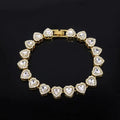 Trendy 11mm Heart Shaped Glass Crystal Rhinestone Cuban Necklace for Men, Hip Hop Jewelry, Stylish Cross-Border Wholesale Fashion Accessories Great Shopping 4You
