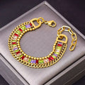 Designer Bracelet Bracelet for Women Colorful Diamond Bangle Tassel Chain Layered Bangles Luxury Jewlery Designer for Women Elegant Gift Great Shopping 4You