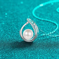 S925 Sterling Silver Moissanite Round Pearl Clavicle Necklace Minimalist Elegant Fashion Commuter High-End Design for Women Great Shopping 4You
