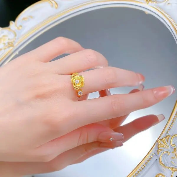 Elegant Rose Gold S925 Sterling Silver Flower Ring with Sparkling Diamonds, Perfect for Casual and Formal Occasions, Ideal for Gifting Great Shopping 4You