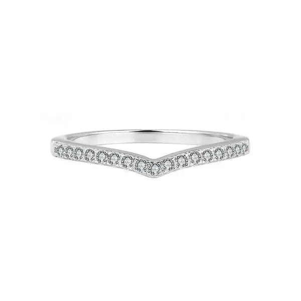 S925 Sterling Silver Moissanite Ring Women's Volleyball Diamond D-color V-shaped Diamond Stacking Ring Wedding Engagement Jewelry Christmas Gift Great Shopping 4You