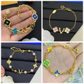 Luxury Fashion Pearl Designer Diamond Gold Plated Letters for Women Wedding Bracelets Chains Bangle Jewelry Gift Great Shopping 4You