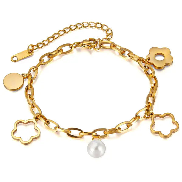 Luxury Designer Hollow Flower Bracelet Floral Cutout Bangle Minimalist Unique Luxury Jewelry Elegant Adjustable Gift for Women Delicate Chic Charm Bracelet Great Shopping 4You