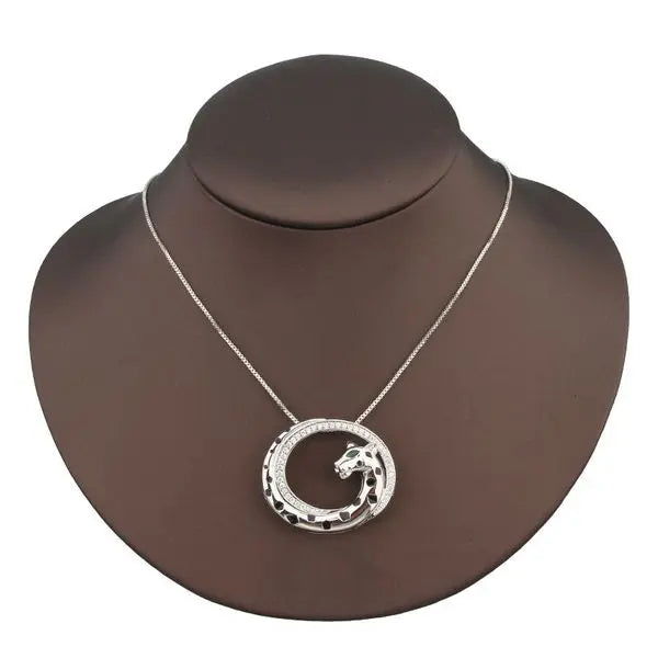 Retro Oval Hollow Leopard Pendant Micro Inlaid Zircon Hip Hop Jewelry Street Rapper Men's Necklace Great Shopping 4You