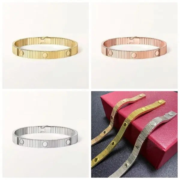 8mm New Screw Bracelet Designer Fashion Striped Texture Bracelet 18K Gold Plated Bracelets for Women Men Snake Bone Bangle Classic Wedding Jewelry with Box Size16-19 Great Shopping 4You
