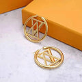 Letter Design Earrings Big Circle Simple New Fashion Stud Womens Hoop Earring for Woman High Quality 2 Color with Box Great Shopping 4You