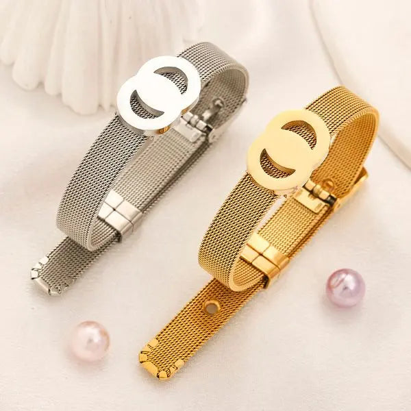 Classic Style Bracelets Bangle Bangles Gold Sier Plated Stainless Steel Crystal Pearl Lovers Gift Wristband Cuff For Famous Women Wedding Party Jewelry Gifts Great Shopping 4You
