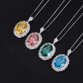 S925 Silver Vintage Fashion High-Carbon Diamond Pigeon Egg Pendant, 13x18mm Luxurious Design, Exquisite Women's Jewelry, Perfect Gift Choice Great Shopping 4You