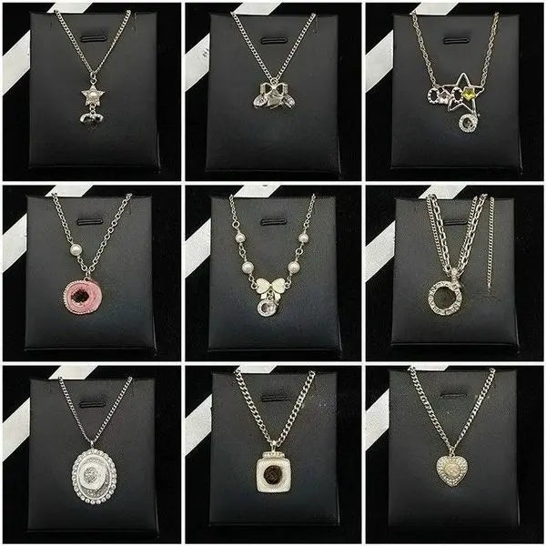 Luxury Designer Necklace Letter Pendant Plated Crysal Necklace Choker Women Wedding Party Jewerlry Accessories with Box Great Shopping 4You