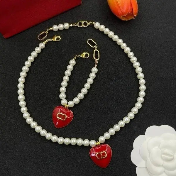 Designer Necklace Heart-shaped Pendant Necklace Women's Jewelry Thick Chain Letter 18K Gold Full Diamond Fashion Classic Necklace Christmas Holiday Gift Great Shopping 4You