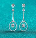 925 Sterling Silver PT950 Plated Moissanite Long Tassel Drop Earrings with Luxury Design Great Shopping 4You