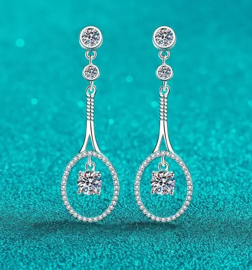 925 Sterling Silver PT950 Plated Moissanite Long Tassel Drop Earrings with Luxury Design Great Shopping 4You