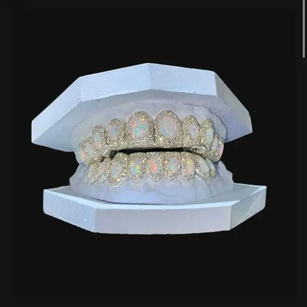Hip Hop Piercing Jewelry Custom Gold Plated 925 Sterling Silver Opal Moissanite Diamond Iced Out Grillz for Teeth Great Shopping 4You
