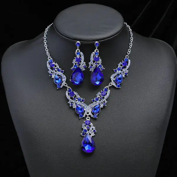 Earrings Necklace Retro Styled Chain Link Necklace and Stud Earing Combo by Cross Border Collection | Ideal Accessory for Evening Gowns Great Shopping 4You