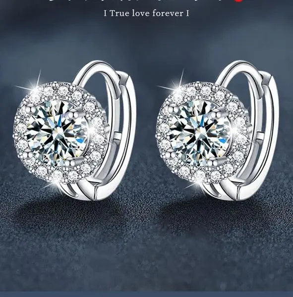 S925 Sterling Silver Moissanite Sunflower Hoop Earrings for Women Hypoallergenic Lightweight Jewelry Great Shopping 4You