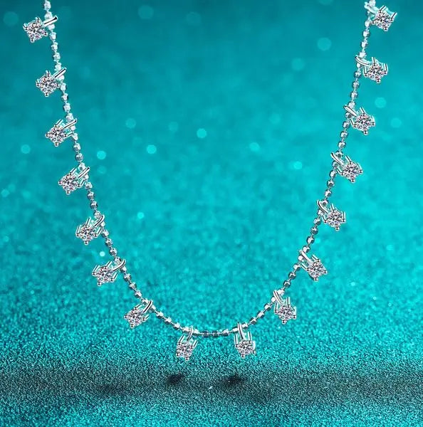 925 Sterling Silver Heart Shaped Moissanite Necklace, Elegant and Sparkling Pendant, Perfect for Gift Great Shopping 4You