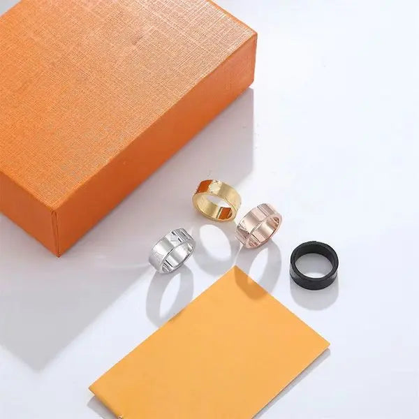 Fashion Band Rings Designer Simple Ring Personality for Man Women 4 Colors Great Shopping 4You
