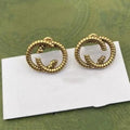 Charm earring design High Quality 316L Stainless Steel Hip Hop diamond Stud Earings 18K Gold Rose Earrings for Women Party Wedding Hoop Wholesale with box Great Shopping 4You