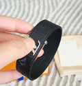 Fashion brand designer Chain bracelet women and mens gold silver buckle alloy real leather bracelet black charm bracelet with packing box Great Shopping 4You