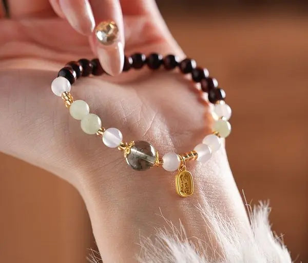 Tiger's Eye Beaded Labubu Stretch Bracelet - Retro Cartoon Playful Style Bracelet with Elegant, Niche and High-End Vibe for Women Great Shopping 4You