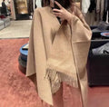 Oversized Two Sided Wool Scarves Autumn Tassels Men's Designer Shawls Cashmere Wraps Stoles Scarf for Women Cape Great Shopping 4You