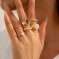 Chic & Trendy Handcrafted Accessories: Bohemian-Themed Unisex Ring Sets with Variety Great Shopping 4You