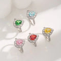 Luxury Pear-Shaped Gemstone Halo Ring with Diamonds, Available in Ruby, Emerald, Yellow Zirconia for Engagement or Special Occasions Great Shopping 4You
