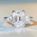 10CT 10x14 Geometric Irregular Sugar Tower Cut High Carbon Diamond Birthday Anniversary Engagement Wedding Ring for Women S925 Sterling Silver Plated 18k Golden Great Shopping 4You