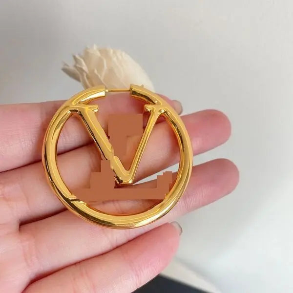 2022 Luxury big gold hoop earrings for lady women orrous girls ear studs set Designer Jewelry earring Valentine's Day Gift engagement for Bride Great Shopping 4You