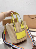 Original Straw Bag Handbag Vegetable Basket Shopping Bag Woven Large Capacity Angle Bag Fashion Brand Designer Clutch Wallet Shoulder Bag Gold Original Logo Unisex Great Shopping 4You