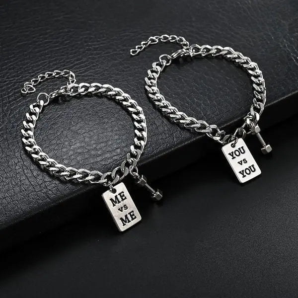 Hip hop bracelet, sports fitness dumbbell, titanium steel letter tag bracelet, unisex Great Shopping 4You