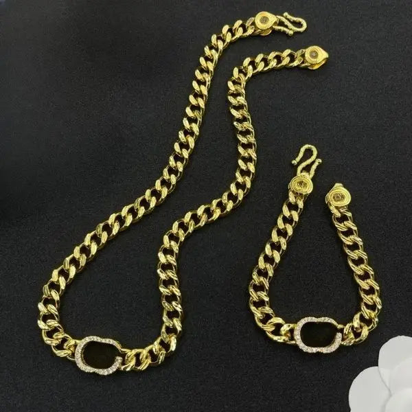 Designer Luxurys Cuban Link Chains Set for Men Women Classic Letters G Necklaces Bracelet Chain Jewelry Sets Fashion Bracelets Necklaces Set High Quality Great Shopping 4You
