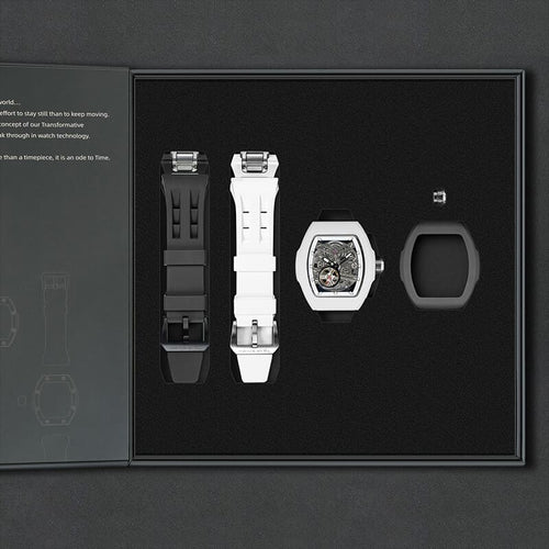 Atomic-Interchangeable Automatic (2-in-1)（IT） - Black White / Black Fluororubber+White Fluororubber Tsarbomba Watch