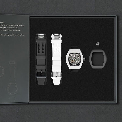 Atomic-Interchangeable Automatic (2-in-1)（IT） - Silver Black / Black Fluororubber+White Fluororubber Tsarbomba Watch
