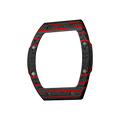 Atomic Interchangeable Bezel - Carbon Fiber-Black Red
