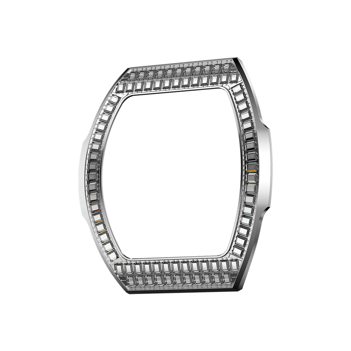 Cubic Zirconia Bezel - Square Diamond-Silver