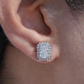 Radiant Cut Lab Diamond Halo Stud Earrings