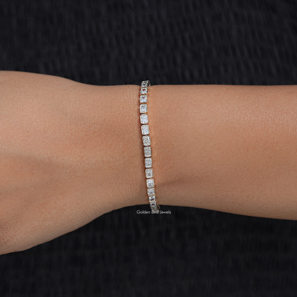East West Radiant Cut Lab Diamond Bracelet