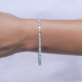 Emerald And Round Cut Diamond Tennis Bracelet