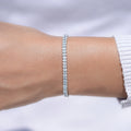 Emerald Cut Lab Diamond Tennis Bracelet