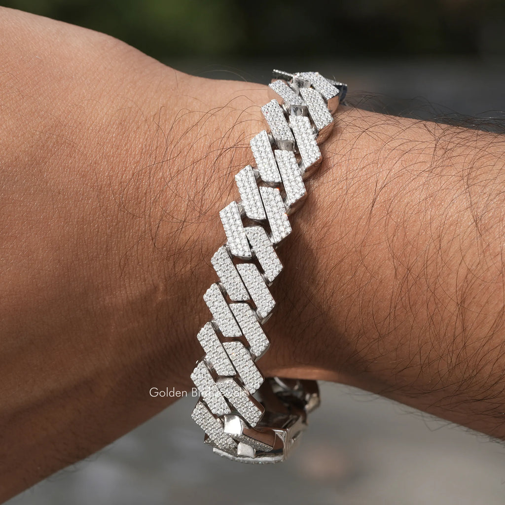 Round Cut Moissanite Miami Cuban Link Bracelet