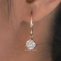 OMC Cushion Moissanite Solitaire Drop Earrings