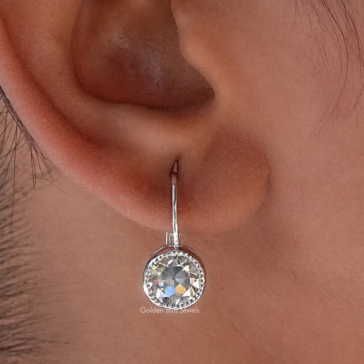 Old European Round Cut Moissanite Dangle Drop Earring – Great Shopping 4You