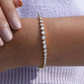 Graduated Round Cut Moissanite Tennis Bracelet